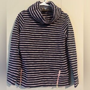 STS Sail To Sable Womens Navy & pink Stripe Cowl Neck Pullover size small